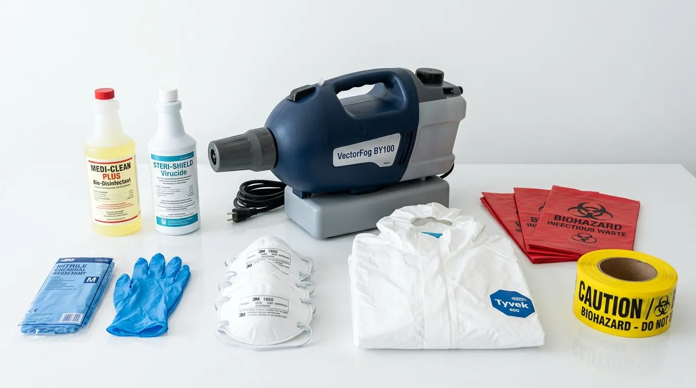 Professional biohazard remediation crew working in Palm River-Clair Mel